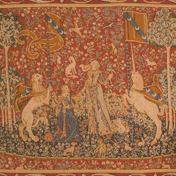 Vintage Wall Tapestry, English, Needlepoint, The Lady and the Unicorn, C.1980