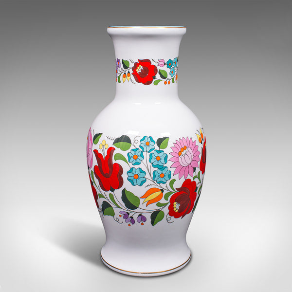 Large Vintage Flower Vase, Hungarian, Ceramic, Baluster, Decorative, Late 20th