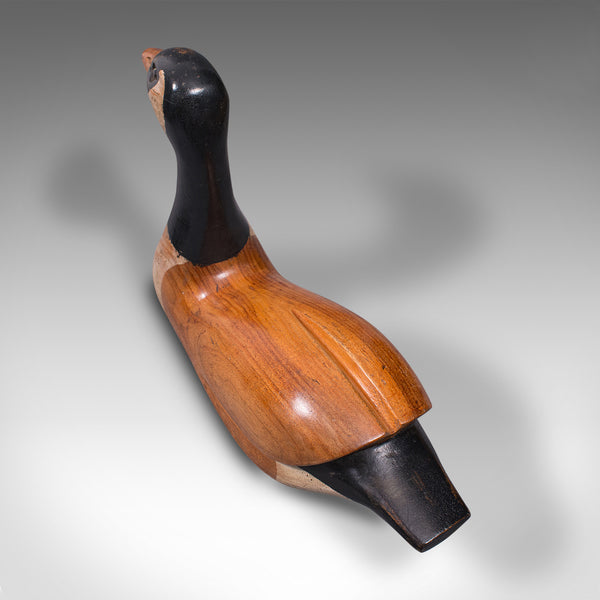 Large Vintage Decoy Duck, English, Cedar, Canada Goose, Figure, Artist Signed