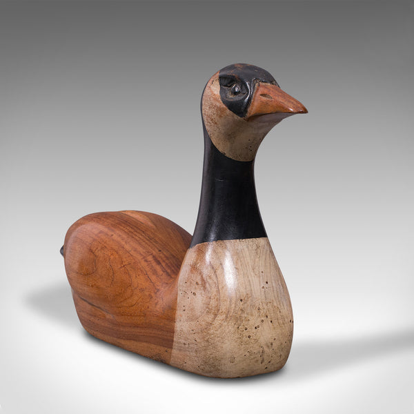 Large Vintage Decoy Duck, English, Cedar, Canada Goose, Figure, Artist Signed