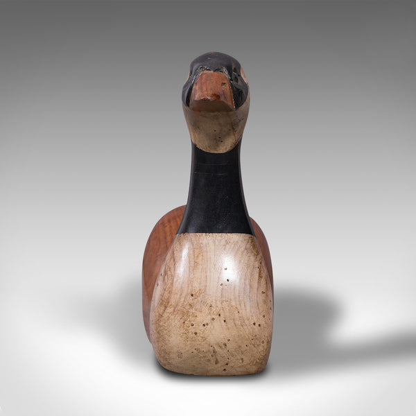 Large Vintage Decoy Duck, English, Cedar, Canada Goose, Figure, Artist Signed