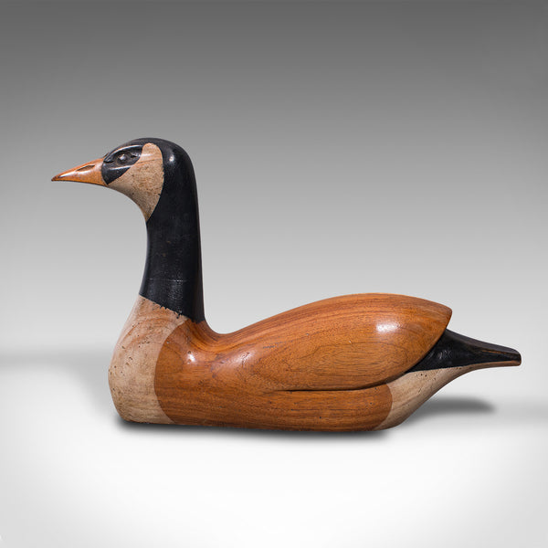 Large Vintage Decoy Duck, English, Cedar, Canada Goose, Figure, Artist Signed