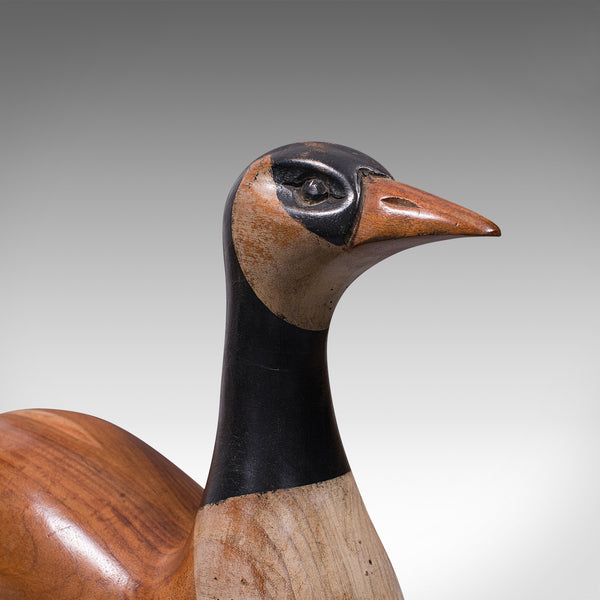 Large Vintage Decoy Duck, English, Cedar, Canada Goose, Figure, Artist Signed