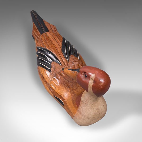 Vintage Decoy Duck, English, Cedar, Northern Pintail, Figure, Artist Signed