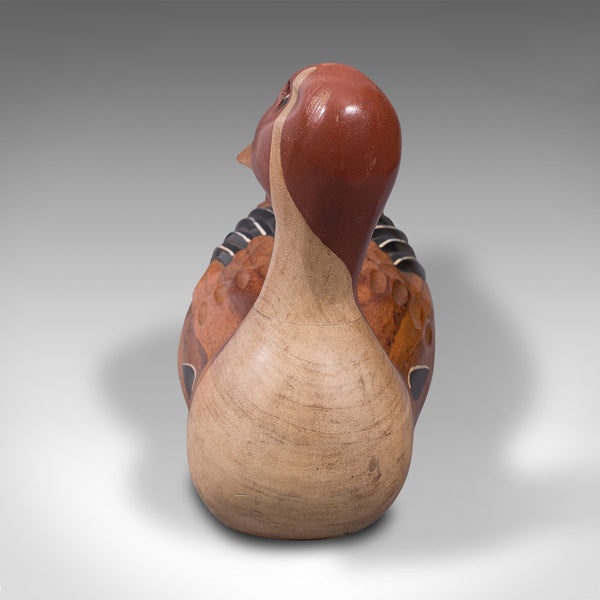 Vintage Decoy Duck, English, Cedar, Northern Pintail, Figure, Artist Signed