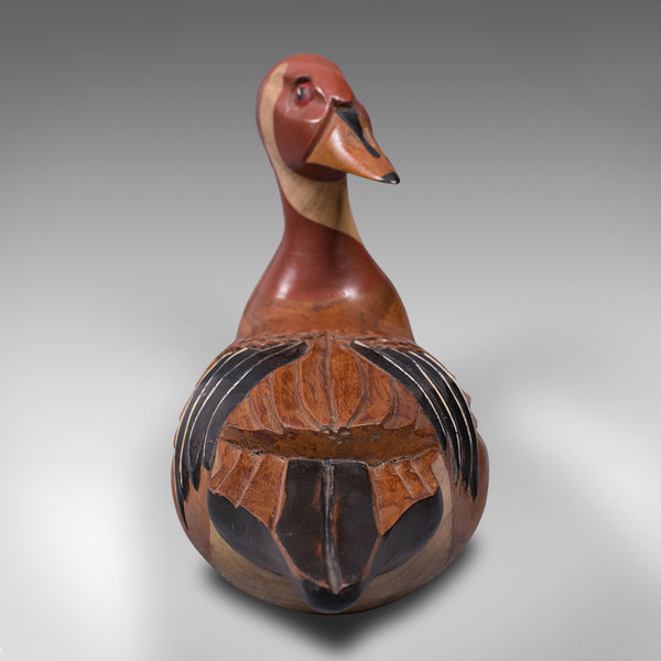 Vintage Decoy Duck, English, Cedar, Northern Pintail, Figure, Artist Signed