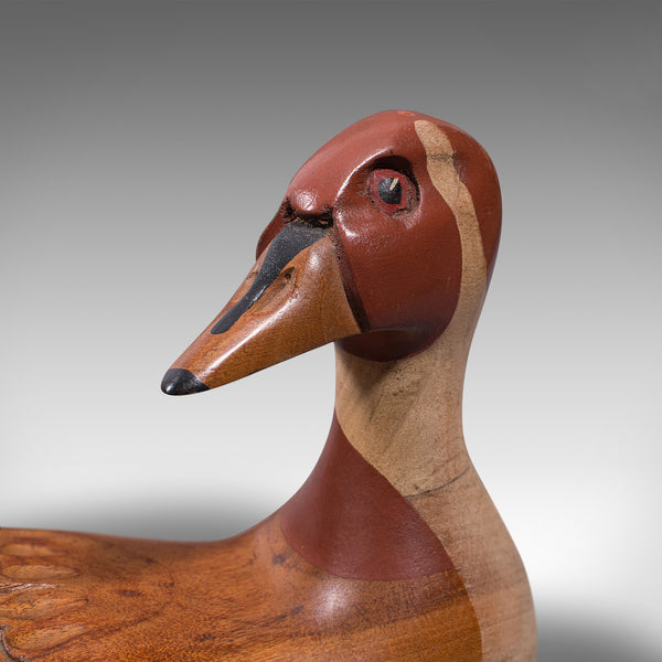 Vintage Decoy Duck, English, Cedar, Northern Pintail, Figure, Artist Signed