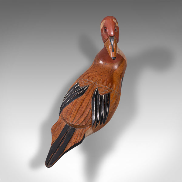 Vintage Decoy Duck, English, Cedar, Northern Pintail, Figure, Artist Signed