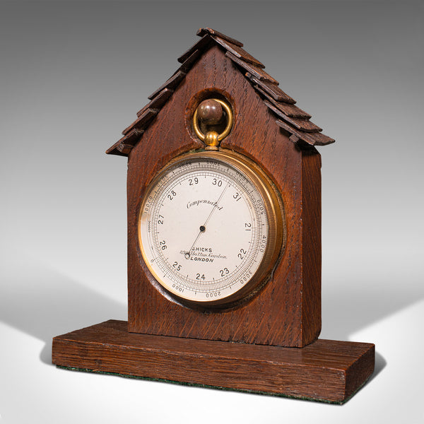 Antique Barometer Altimeter, English, Explorer's Instrument, Hicks, Victorian