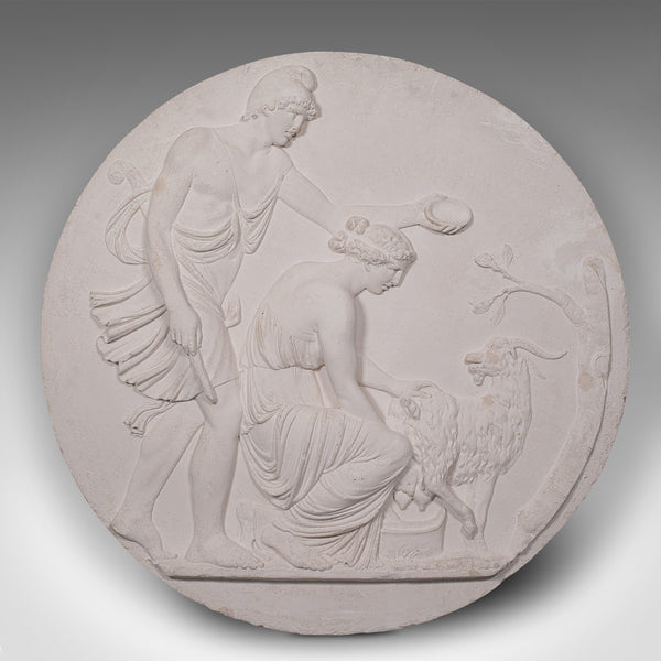 Large Vintage Relief, English, Plaster, Wall Plaque, Classical Taste, Late 20th