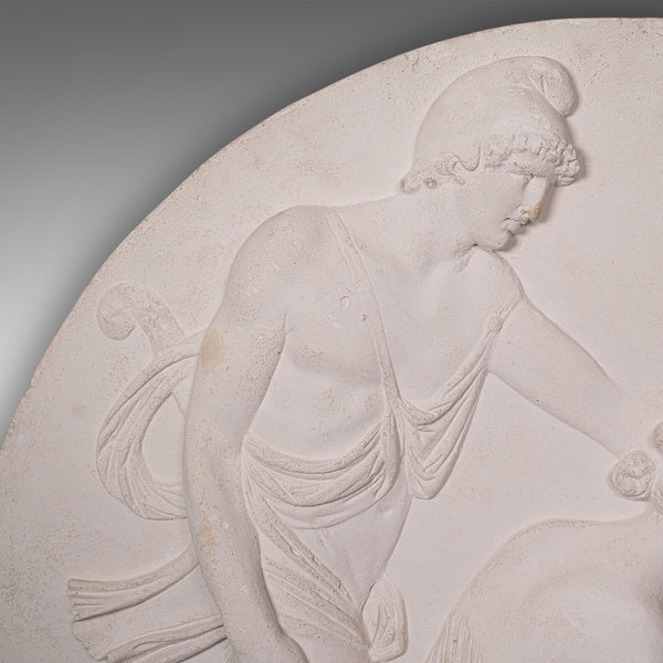 Large Vintage Relief, English, Plaster, Wall Plaque, Classical Taste, Late 20th