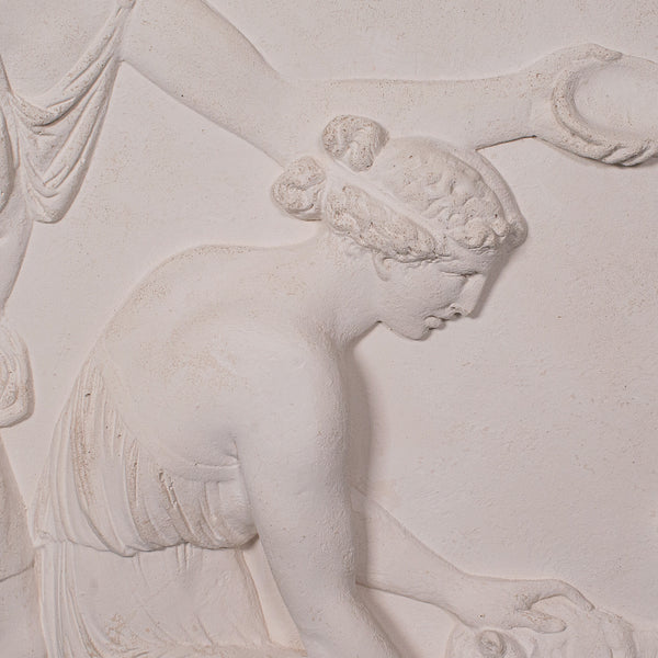 Large Vintage Relief, English, Plaster, Wall Plaque, Classical Taste, Late 20th