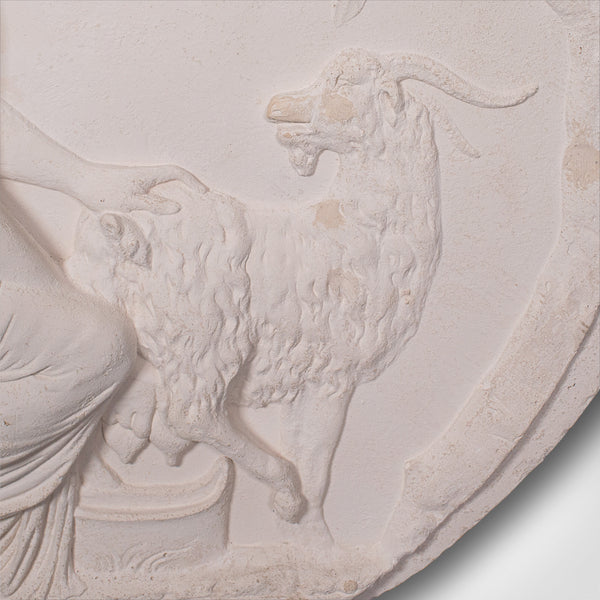 Large Vintage Relief, English, Plaster, Wall Plaque, Classical Taste, Late 20th