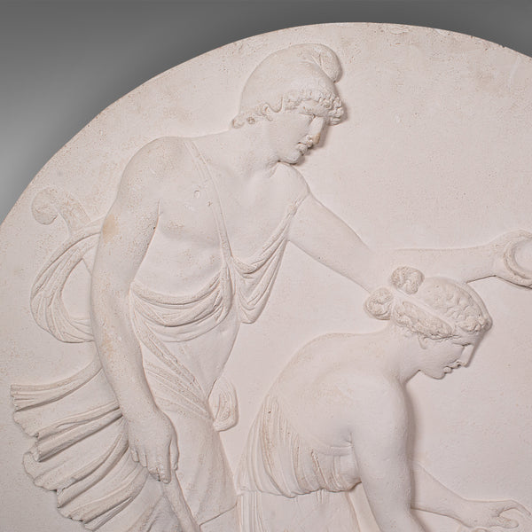 Large Vintage Relief, English, Plaster, Wall Plaque, Classical Taste, Late 20th