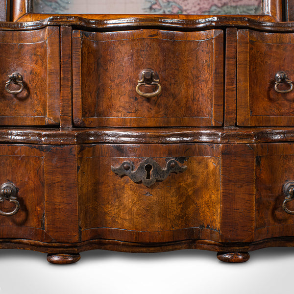 Antique Bureau Mirror, English, Walnut, Queen Anne Taste, Victorian, Circa 1880