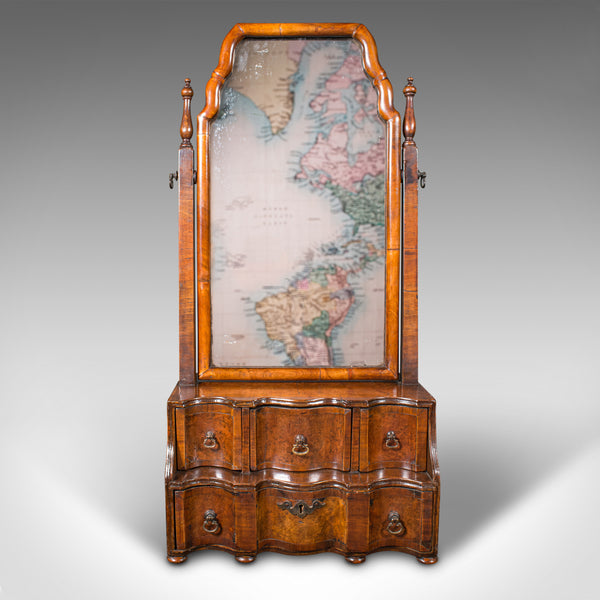 Antique Bureau Mirror, English, Walnut, Queen Anne Taste, Victorian, Circa 1880