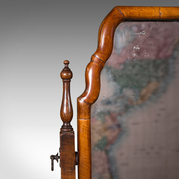 Antique Bureau Mirror, English, Walnut, Queen Anne Taste, Victorian, Circa 1880