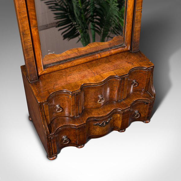 Antique Bureau Mirror, English, Walnut, Queen Anne Taste, Victorian, Circa 1880