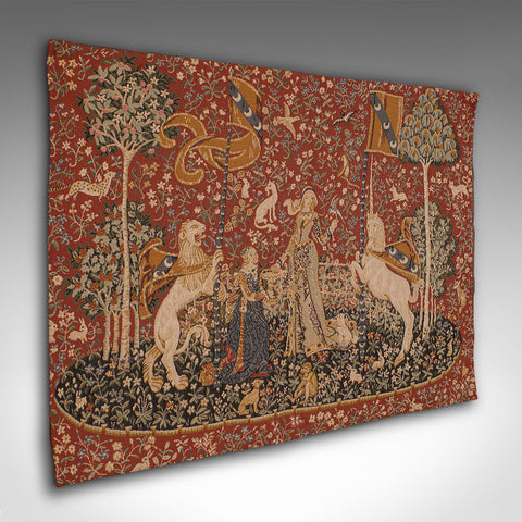 Vintage Tapestry, French, Needlepoint, The Lady and the Unicorn, The Taste, 1980