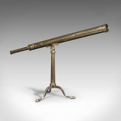 Antique Library Telescope, English Brass, Astronomical, Dollond, Victorian, 1890