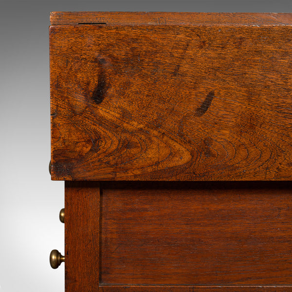Antique Ship's Wash Stand, English, Drop Flap Nightstand, Victorian, Circa 1850