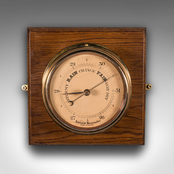 Antique Ship's Bulkhead Barometer, English, Maritime Instrument, Edwardian, 1910