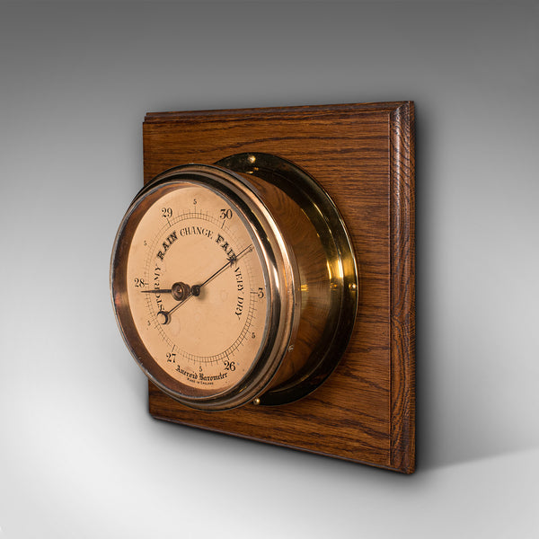 Antique Ship's Bulkhead Barometer, English, Maritime Instrument, Edwardian, 1910