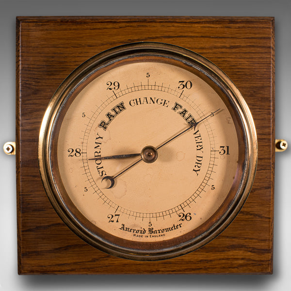 Antique Ship's Bulkhead Barometer, English, Maritime Instrument, Edwardian, 1910