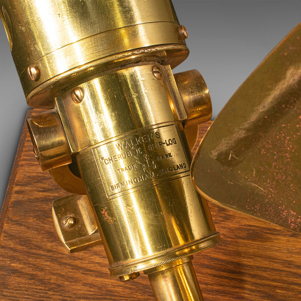 Antique Ship's Log Desk Ornament, English, Brass, Maritime Instrument, C.1920