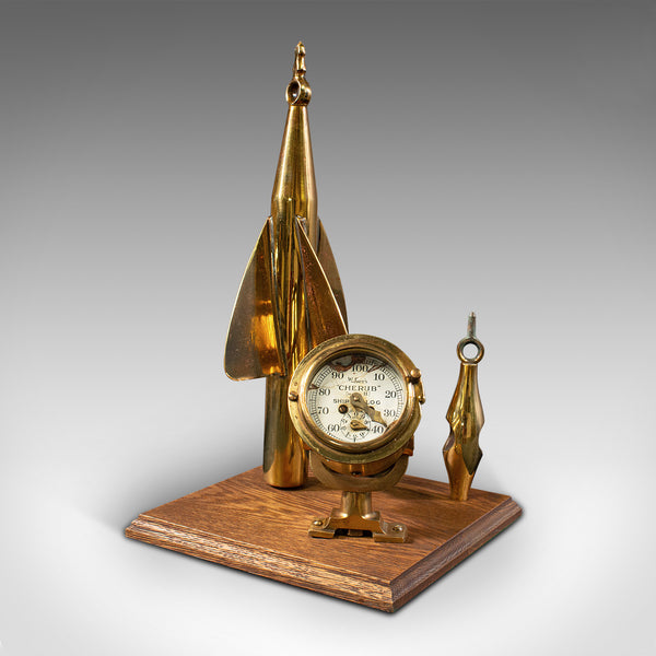 Antique Ship's Log Desk Ornament, English, Brass, Maritime Instrument, C.1920