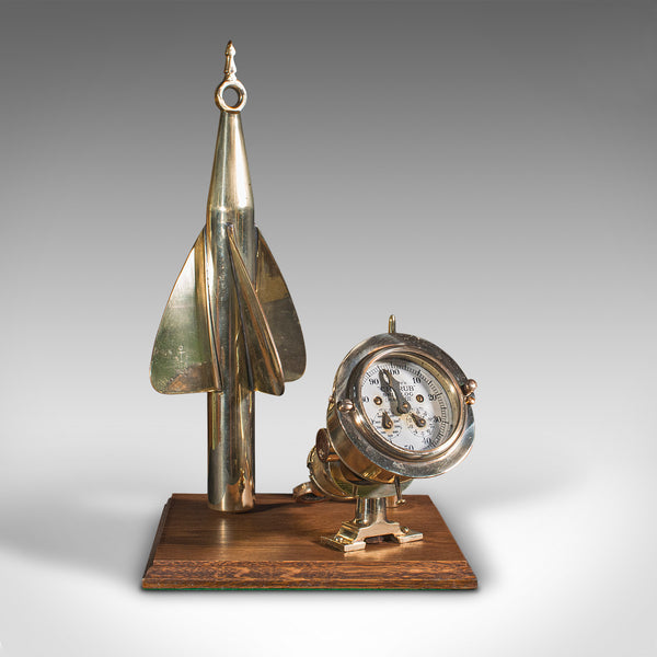 Vintage Ship's Log Desk Ornament, English, Brass, Maritime Display, Instrument