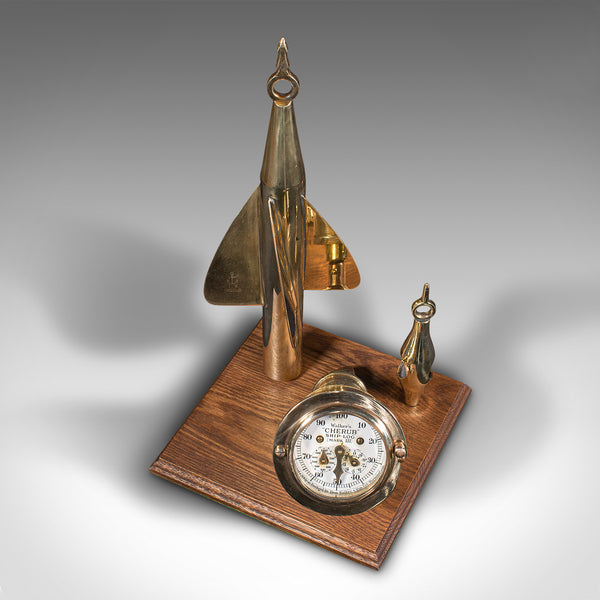 Vintage Ship's Log Desk Ornament, English, Brass, Maritime Display, Instrument
