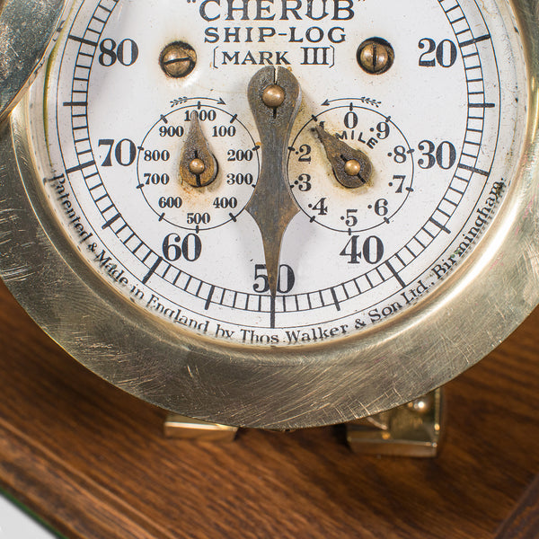 Vintage Ship's Log Desk Ornament, English, Brass, Maritime Display, Instrument
