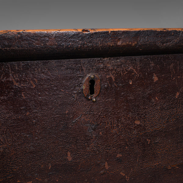 Large Antique Shipping Trunk, English, Pine, Travel, Tool Chest, Victorian, 1880