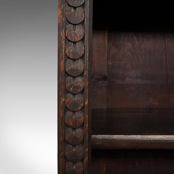 Antique Book Case, English, Oak, Bookshelf Cabinet, Gothic Revival, Victorian