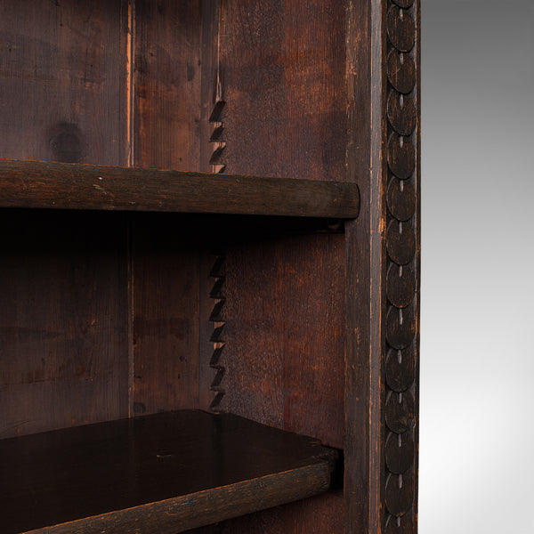 Antique Book Case, English, Oak, Bookshelf Cabinet, Gothic Revival, Victorian