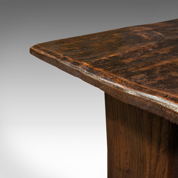 Antique Tavern Table, English, Oak, Occasional, Side, Live Waney Edge, Georgian