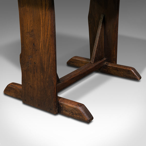 Antique Tavern Table, English, Oak, Occasional, Side, Live Waney Edge, Georgian