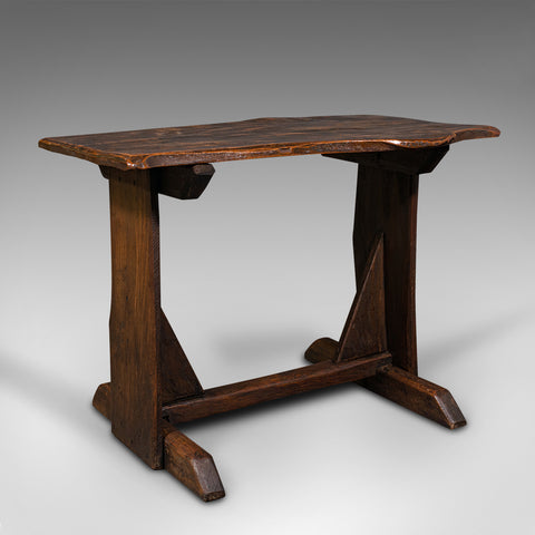 Antique Tavern Table, English, Oak, Occasional, Side, Live Waney Edge, Georgian