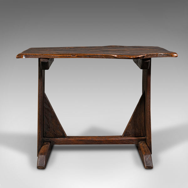 Antique Tavern Table, English, Oak, Occasional, Side, Live Waney Edge, Georgian