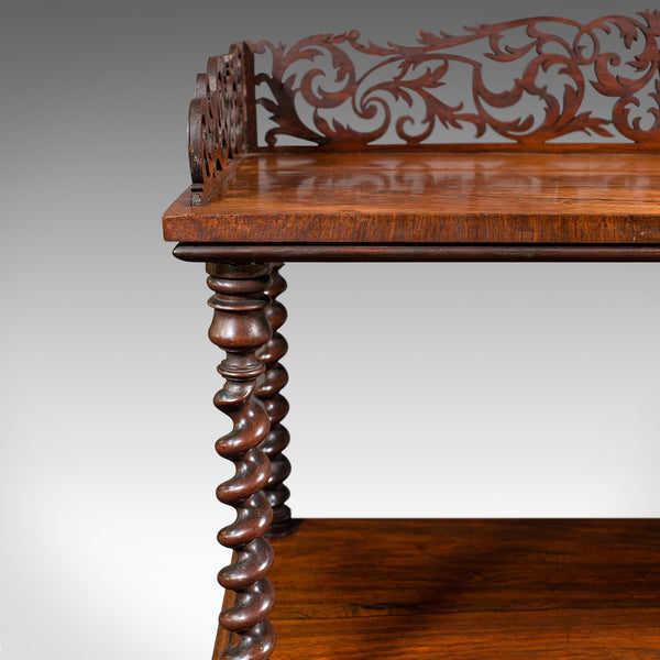 Antique Decorative Whatnot, English, Two Tier Canterbury Stand, Regency, C.1830