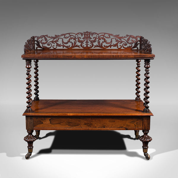 Antique Decorative Whatnot, English, Two Tier Canterbury Stand, Regency, C.1830