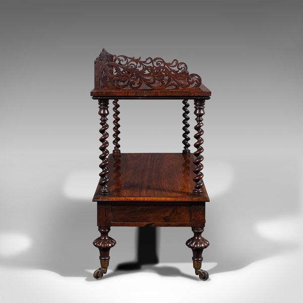 Antique Decorative Whatnot, English, Two Tier Canterbury Stand, Regency, C.1830