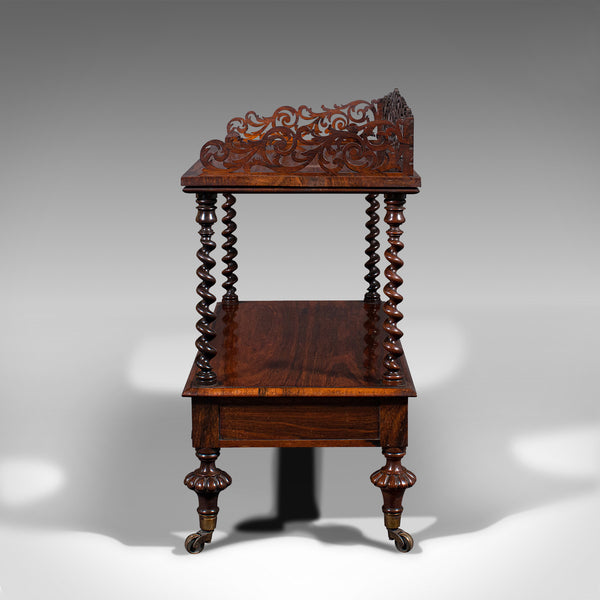 Antique Decorative Whatnot, English, Two Tier Canterbury Stand, Regency, C.1830