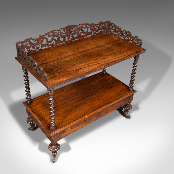 Antique Decorative Whatnot, English, Two Tier Canterbury Stand, Regency, C.1830