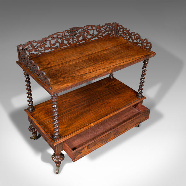 Antique Decorative Whatnot, English, Two Tier Canterbury Stand, Regency, C.1830