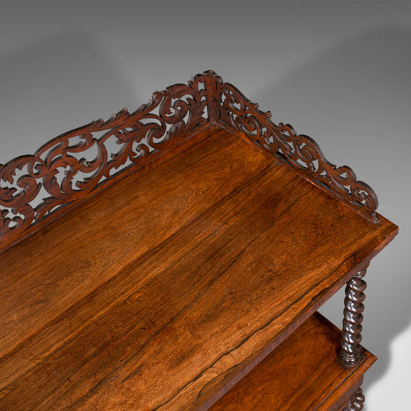 Antique Decorative Whatnot, English, Two Tier Canterbury Stand, Regency, C.1830
