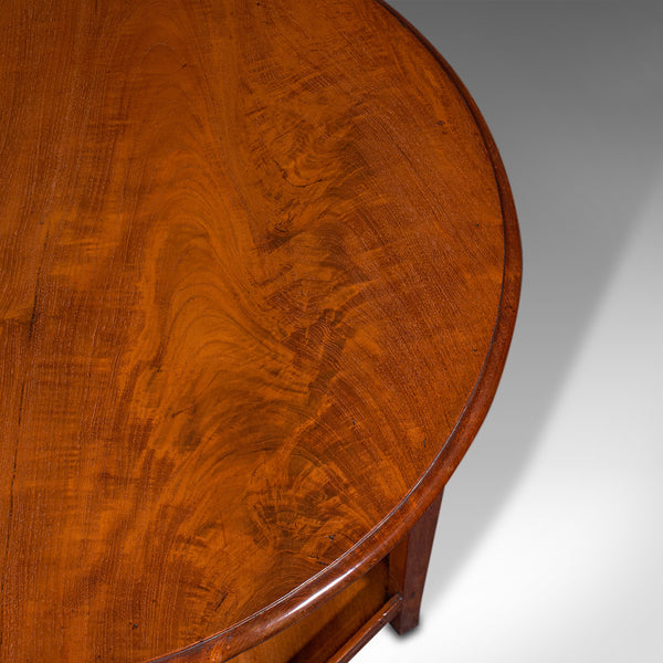 Antique Circular Occasional Table, English, Walnut, Lamp, Hexagonal, Edwardian