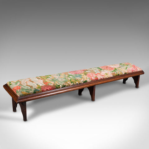 Antique Fireside Foot Rest, English, Oak, Kneeling Stool, Victorian, Circa 1850