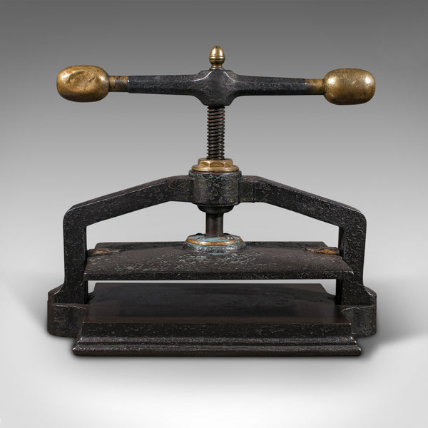 Heavy Antique Book Press, English, Cast Iron, Binding, Flower Pressing, Georgian